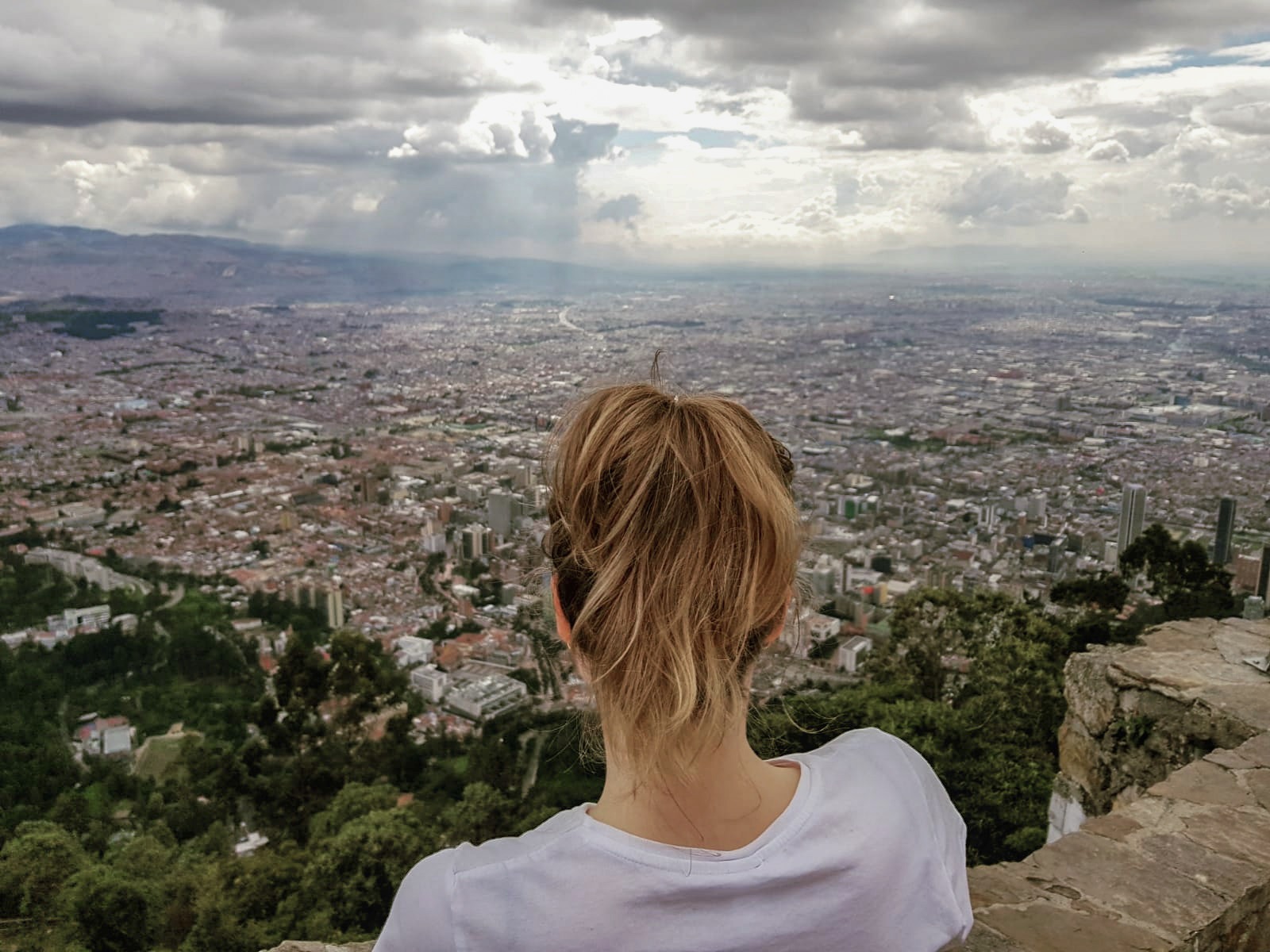 Bogotá, girl looks over the beautiful city